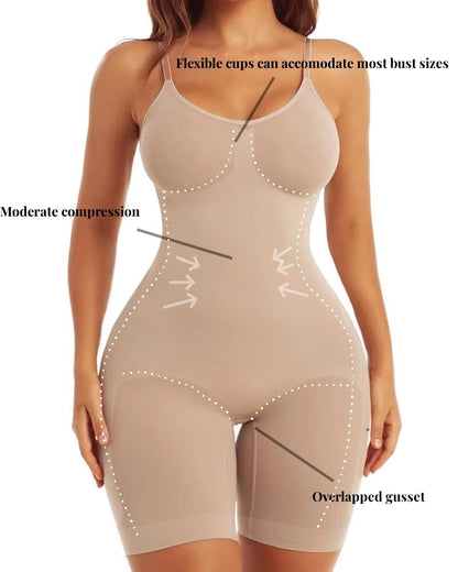 Simone Seamless Tummy Control Bodysuit Full Body Shapewear