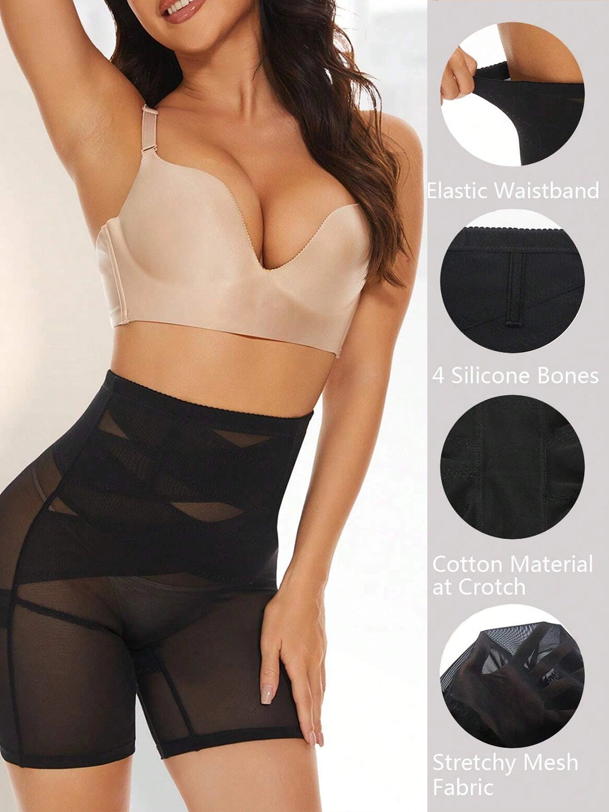 Callie Comfort High Waisted Shaper Shorts Seamless No Roll Thigh Slimmer