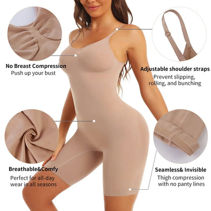 Simone Seamless Tummy Control Bodysuit Full Body Shapewear