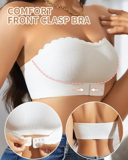 Sabrina Seamless Wireless Scallop Edge Strapless Bra