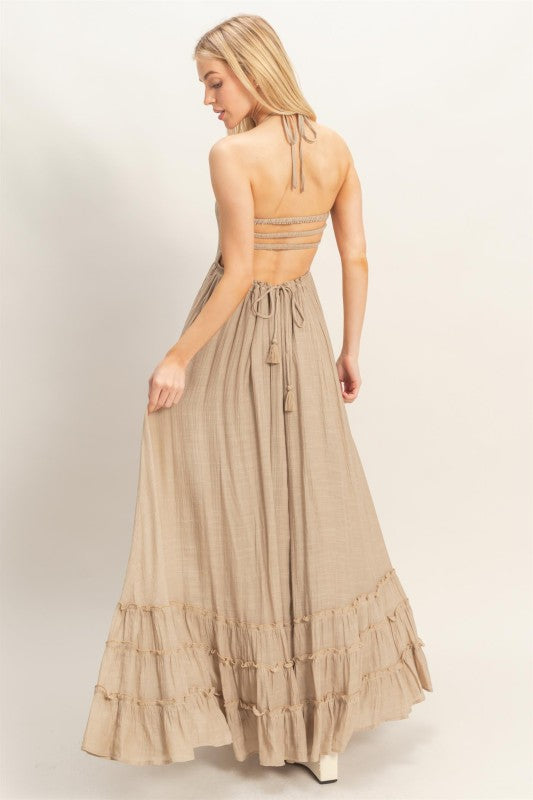 Giselle Smocked Halter Maxi Dress