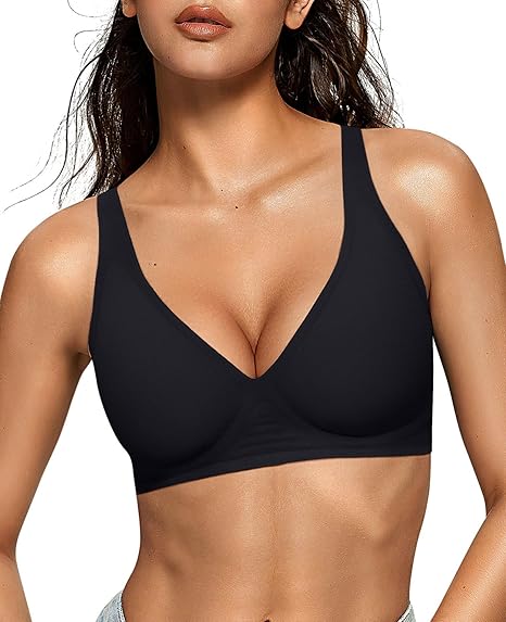Mila Deep V Neck Seamless Sports Push Up Bra
