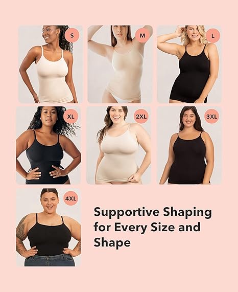 Starla Scoop Neck Cami Body Shaper Tummy Control Tank Top
