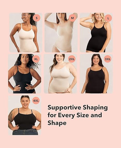 Starla Scoop Neck Cami Body Shaper Tummy Control Tank Top