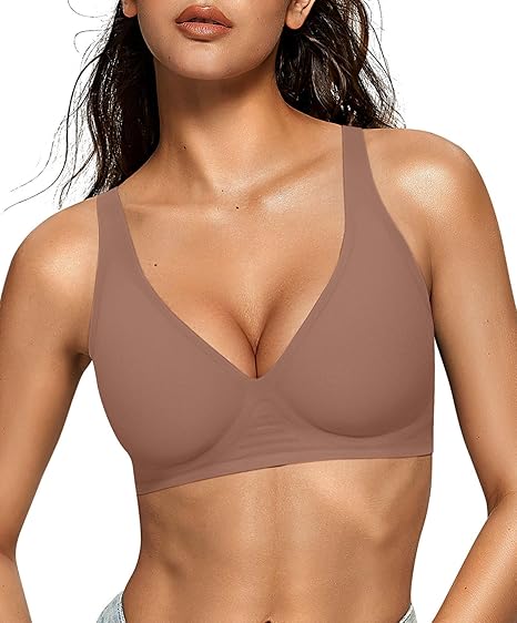 Mila Deep V Neck Seamless Sports Push Up Bra