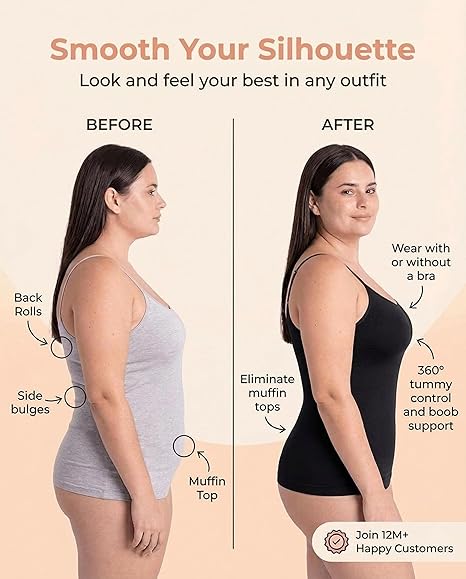 Starla Scoop Neck Cami Body Shaper Tummy Control Tank Top