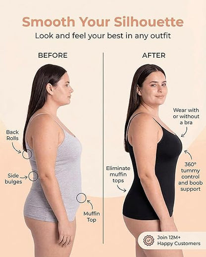 Starla Scoop Neck Cami Body Shaper Tummy Control Tank Top