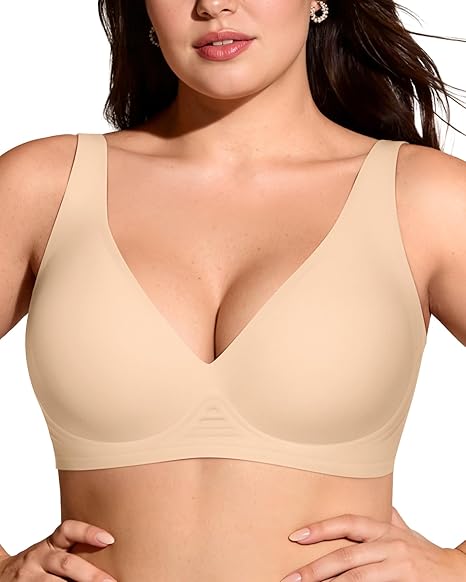 Mila Deep V Neck Seamless Sports Push Up Bra