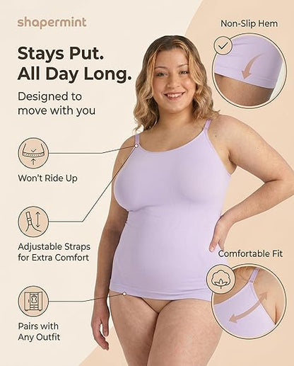 Starla Scoop Neck Cami Body Shaper Tummy Control Tank Top