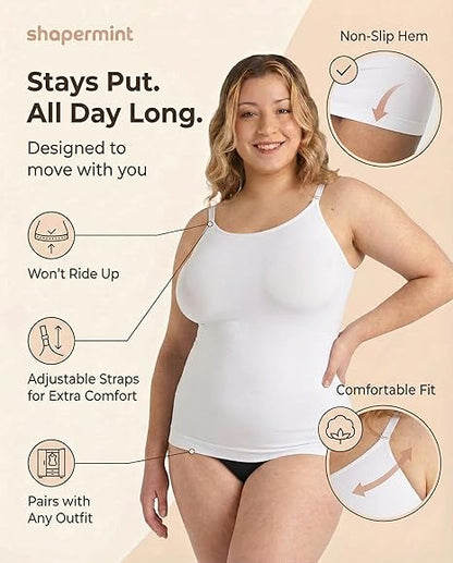 Starla Scoop Neck Cami Body Shaper Tummy Control Tank Top