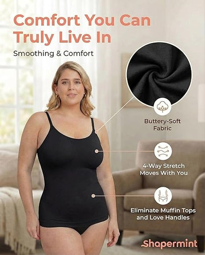 Starla Scoop Neck Cami Body Shaper Tummy Control Tank Top