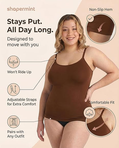 Starla Scoop Neck Cami Body Shaper Tummy Control Tank Top