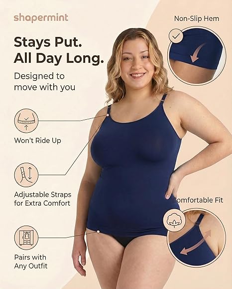 Starla Scoop Neck Cami Body Shaper Tummy Control Tank Top