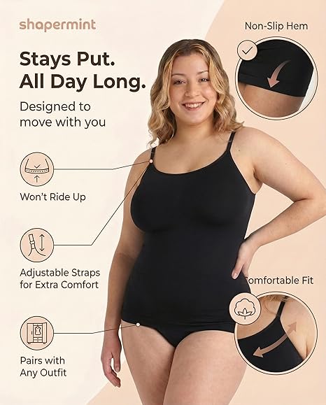 Starla Scoop Neck Cami Body Shaper Tummy Control Tank Top
