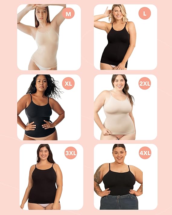Claire Scoop Neck Cami Body Shaper - Shapewear Tummy Control Tank Top