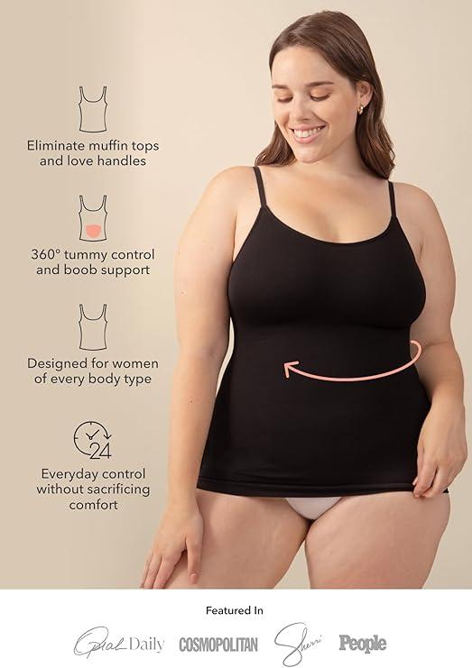 Claire Scoop Neck Cami Body Shaper - Shapewear Tummy Control Tank Top