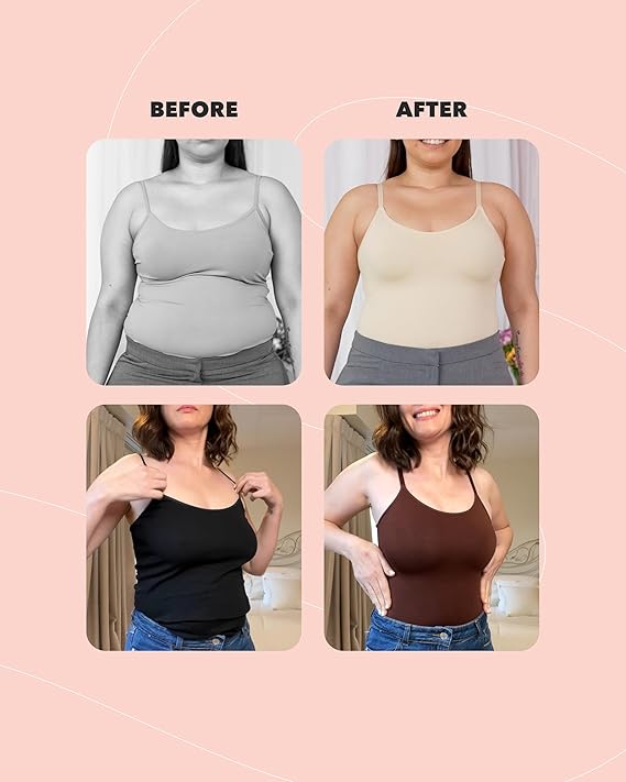 Claire Scoop Neck Cami Body Shaper - Shapewear Tummy Control Tank Top