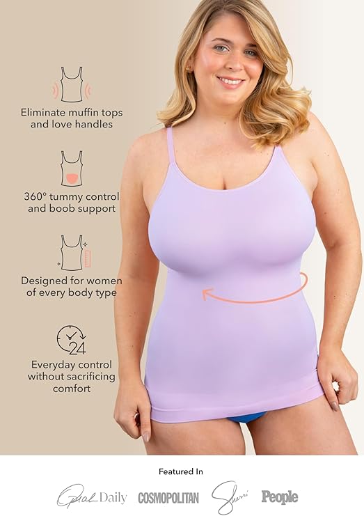 Claire Scoop Neck Cami Body Shaper - Shapewear Tummy Control Tank Top
