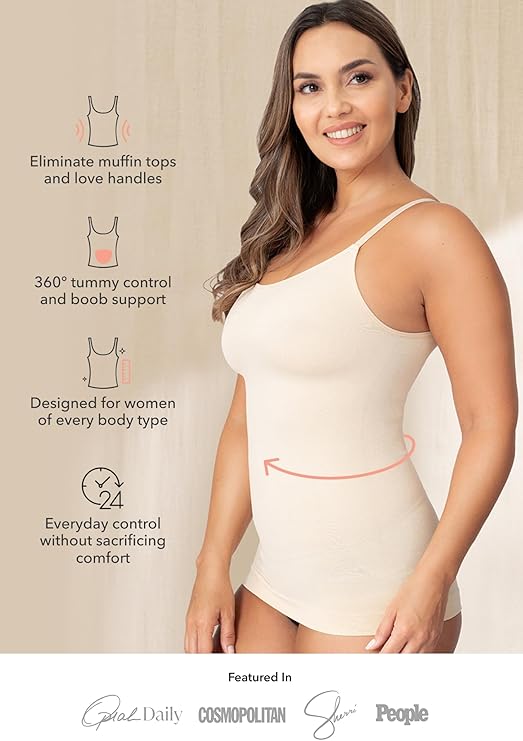 Claire Scoop Neck Cami Body Shaper - Shapewear Tummy Control Tank Top