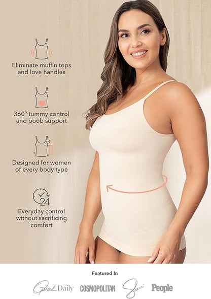 Claire Scoop Neck Cami Body Shaper - Shapewear Tummy Control Tank Top