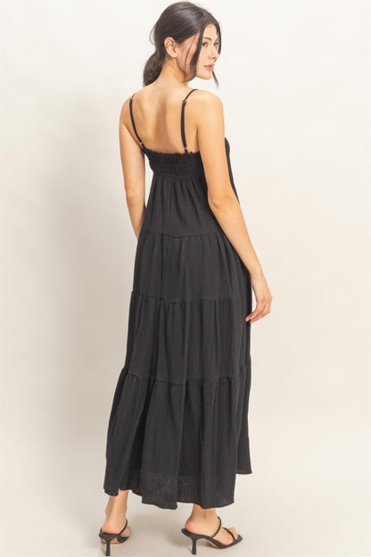 Haley Smocked Tiered Maxi Dress
