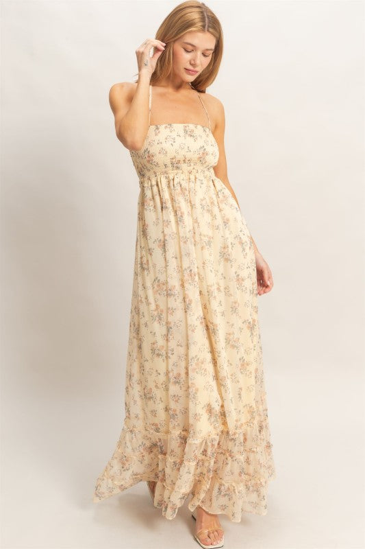 Nora Smocked Floral Maxi Dress