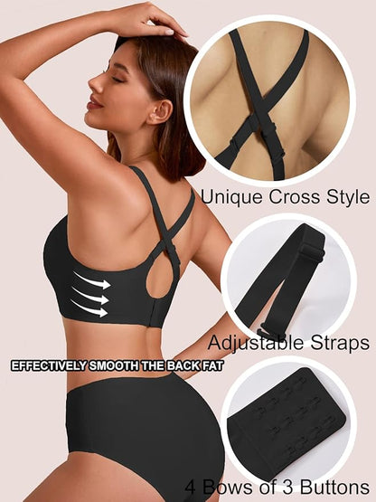 Rebecca Jelly Push Up V Mesh Bra Seamless Soft No Underwire Everyday Tshirt Bra