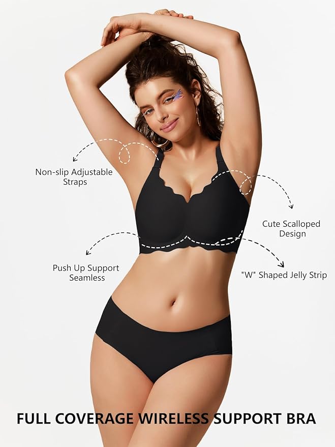 Sammy Jelly Push Up Bra Seamless Soft No Underwire Everyday Tshirt Bra