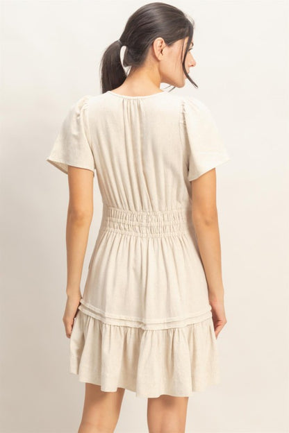 Melody Short Sleeve Tuck Skirt Dress