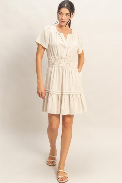 Melody Short Sleeve Tuck Skirt Dress