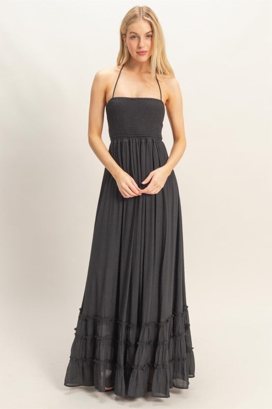Giselle Smocked Halter Maxi Dress