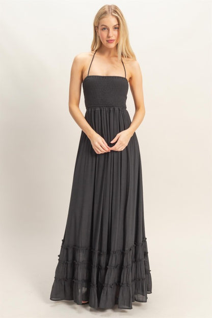Giselle Smocked Halter Maxi Dress