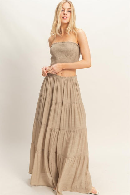 Malibu Smocked Tube & Tiered Skirt Set