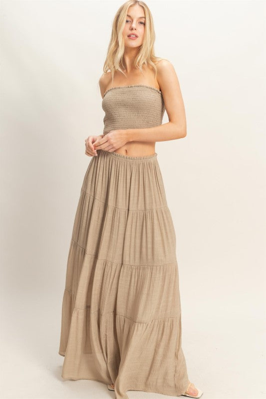 Malibu Smocked Tube & Tiered Skirt Set