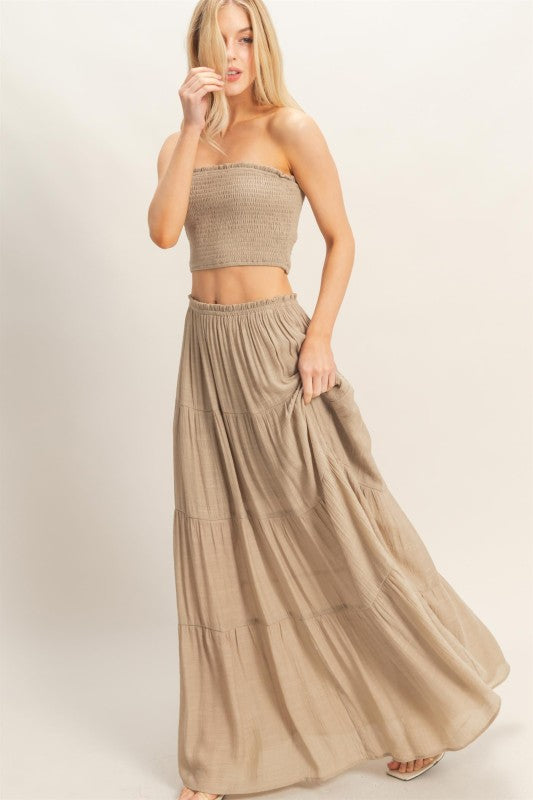 Malibu Smocked Tube & Tiered Skirt Set