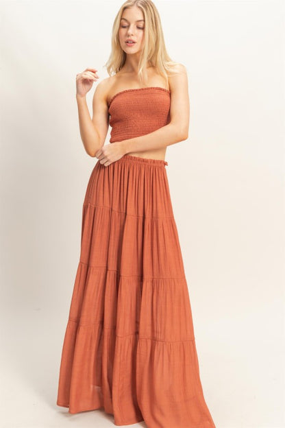 Malibu Smocked Tube & Tiered Skirt Set