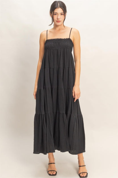 Haley Smocked Tiered Maxi Dress