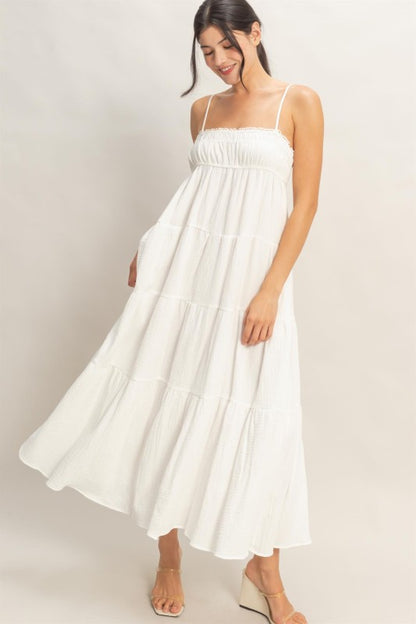 Haley Smocked Tiered Maxi Dress