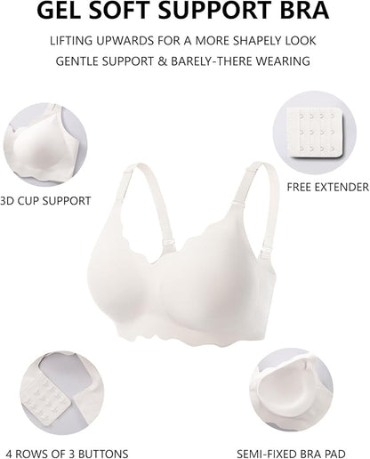 Sammy Jelly Push Up Bra Seamless Soft No Underwire Everyday Tshirt Bra