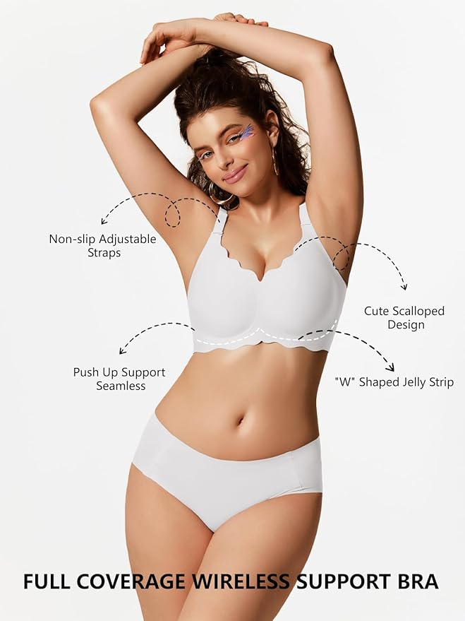 Sammy Jelly Push Up Bra Seamless Soft No Underwire Everyday Tshirt Bra