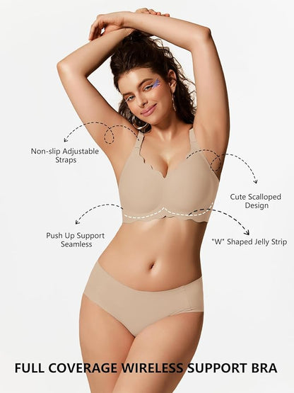 Sammy Jelly Push Up Bra Seamless Soft No Underwire Everyday Tshirt Bra