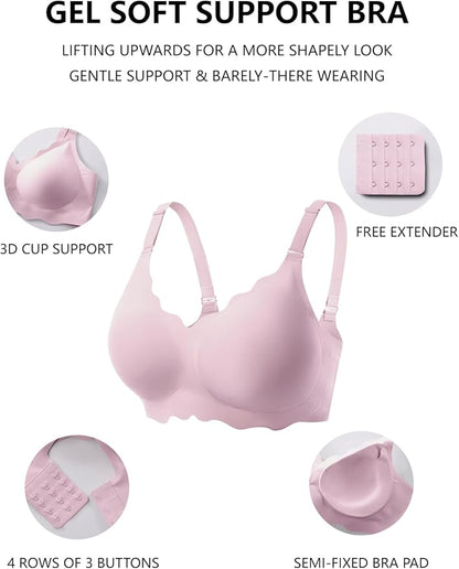 Sammy Jelly Push Up Bra Seamless Soft No Underwire Everyday Tshirt Bra