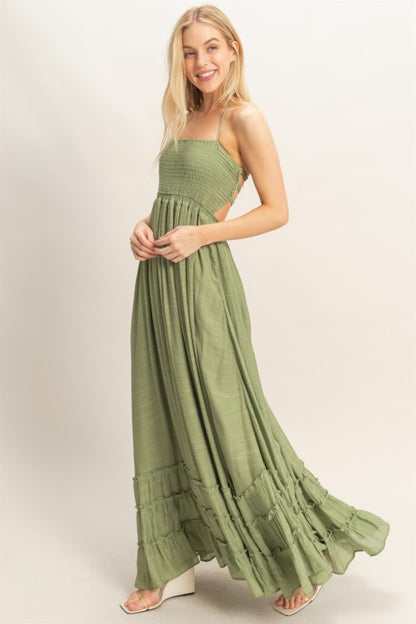 Giselle Smocked Halter Maxi Dress