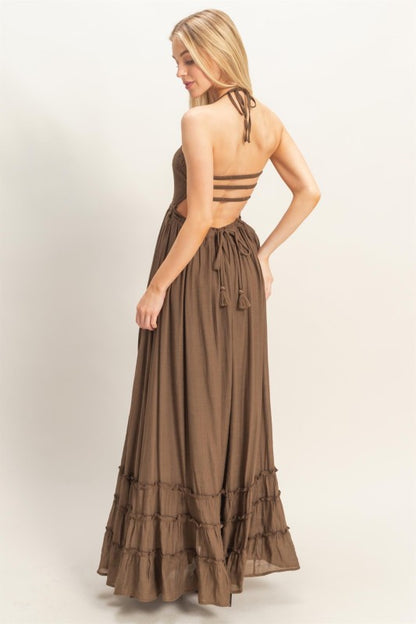 Giselle Smocked Halter Maxi Dress
