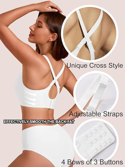 Rebecca Jelly Push Up V Mesh Bra Seamless Soft No Underwire Everyday Tshirt Bra